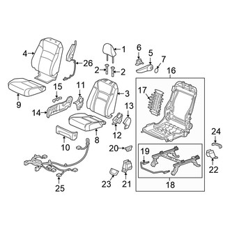 Honda OE - Seats & Tracks - Passenger Seat Components (W/O Power), (Sport)
