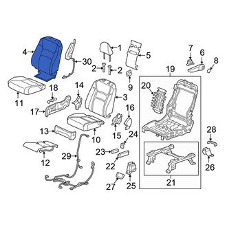 Honda OE - Front Left Seat Back Cushion Cover