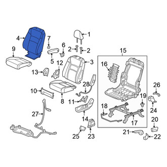 Honda OE - Front Right Seat Back Cushion Cover