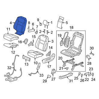 Honda OE - Front Left Seat Back Cushion Cover
