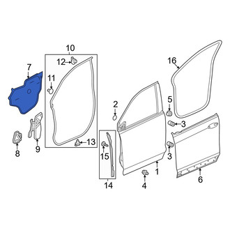 Honda OE - Front Left Door Water Deflector