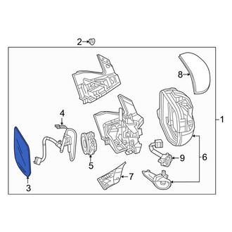 Honda OE - Front Right Door Mirror Glass
