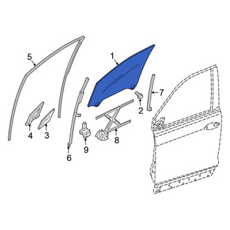 Honda OE - Front Left Door Glass