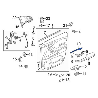 Honda OE - Rear Left Forward Door Trim Molding