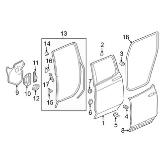 Honda OE - Rear Door - Door & Components