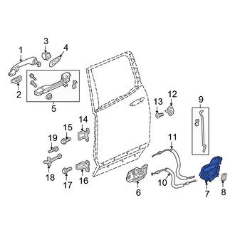 Honda OE - Rear Left Door Latch Assembly