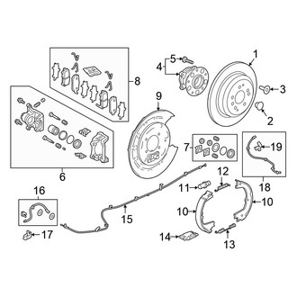 Honda OE - Rear Suspension - Brake Components (FWD)
