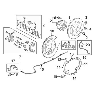 Honda OE - Rear Suspension - Brake Components (AWD)