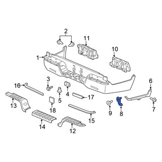 Honda OE - Rear Right Bumper Cover Support Rail