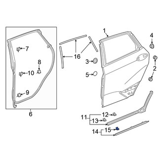 Honda OE - Rear Wheel Arch Molding Clip