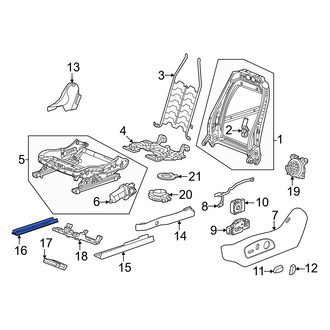 Honda OE - Front Left Inner Seat Track Cover