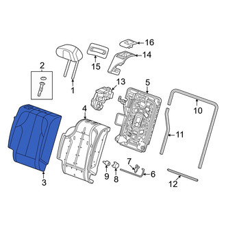 Honda OE - Rear Right Seat Back Cushion Cover