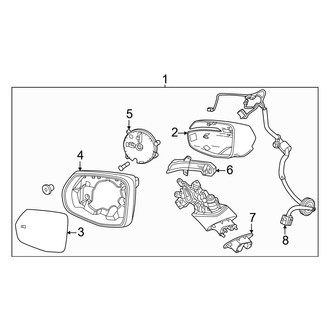 Honda OE - Front Door - Outside Mirrors (W/O Surround View), (EX / Touring)