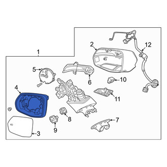 Honda OE - Front Left Door Mirror Housing