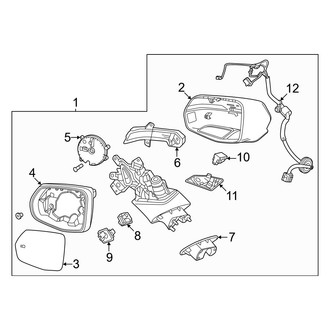 Honda OE - Front Door - Outside Mirrors (With Surround View), (Elite)
