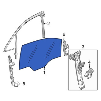Honda OE - Front Right Door Glass