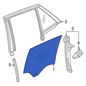 Honda OE - Front Left Door Glass