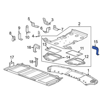 Honda OE - Rear Floor Pan Splash Shield Bracket