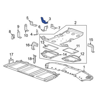 Honda OE - Rear Floor Pan Splash Shield Bracket