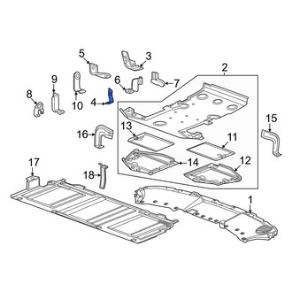 Honda OE - Rear Floor Pan Splash Shield Bracket