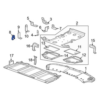 Honda OE - Rear Floor Pan Splash Shield Bracket