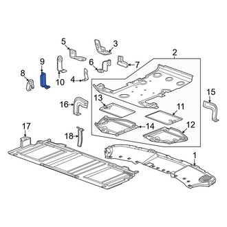 Honda OE - Rear Floor Pan Splash Shield Bracket