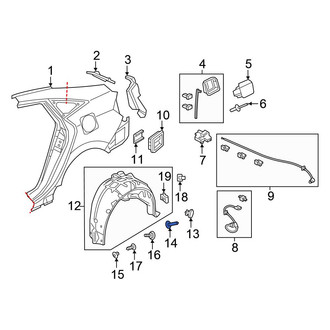 Honda OE - Quarter Panel Splash Shield Clip