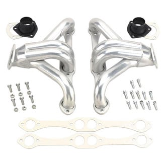 Hooker® - Super Competition™ Steel Silver Metallic Ceramic Coated Short Tube Block Hugger Exhaust Headers