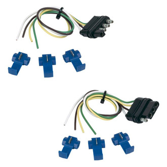 Hopkins Towing® 48165 - 12" Car End / 12" Trailer End 4-Wire Flat Connector Set with 6 Splices