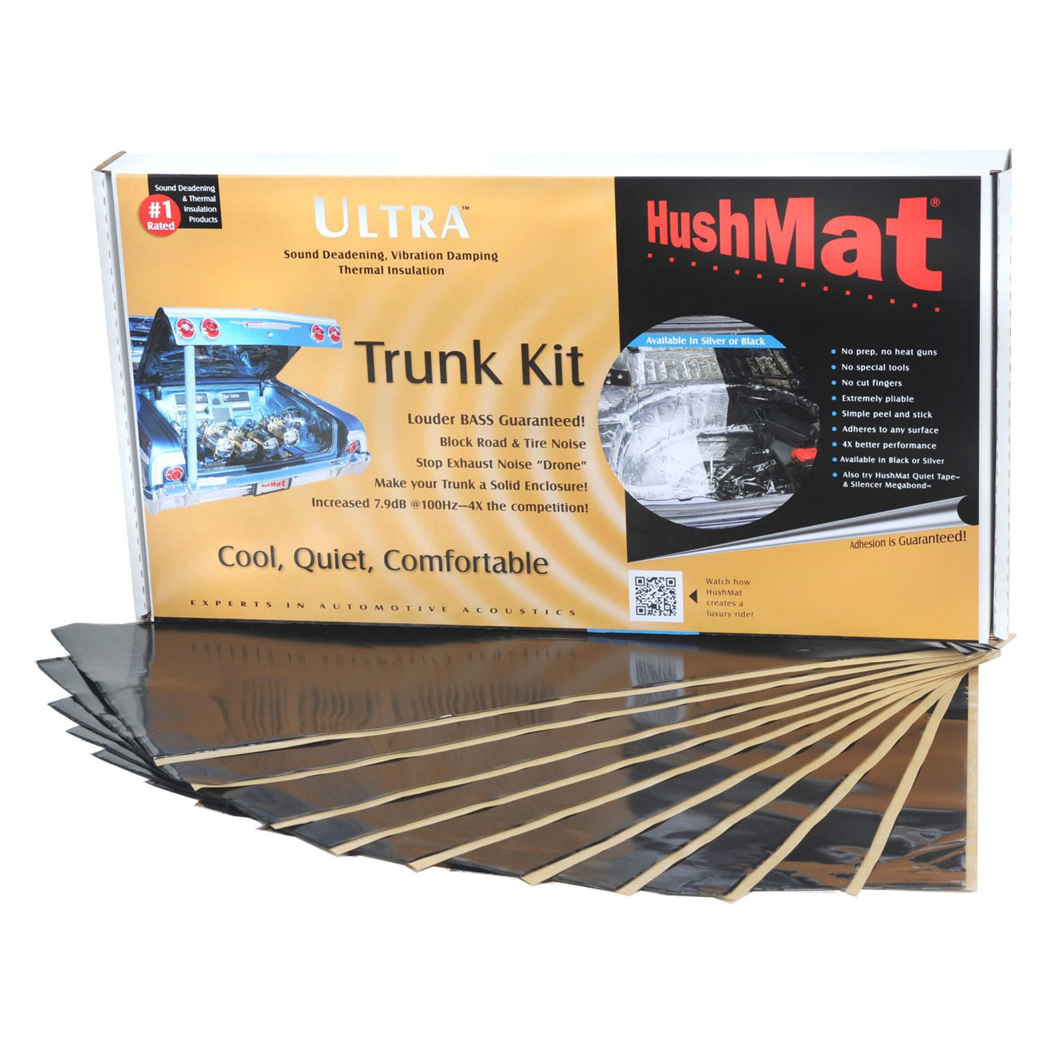 Heat & Sound Deadener Mat 80x40 (22sqft) For Car Floor, Doors & Trunk – Noise Killer