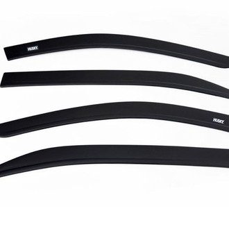 Husky® - Tape-On Low Profile Ventvisor™ Smoke Front and Rear Window Deflectors with Chrome Trim