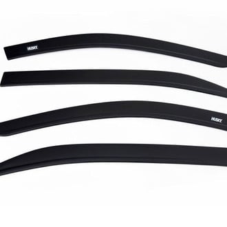 Husky® - Tape-On Low Profile Ventvisor™ Smoke Front and Rear Window Deflectors with Chrome Trim