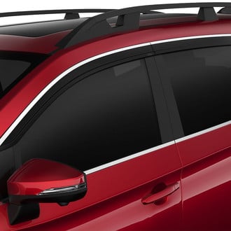 Husky® - Tape-On Low Profile Ventvisor™ Smoke Front and Rear Window Deflectors with Chrome Trim