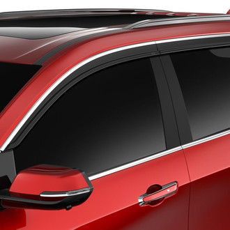 Husky® - Tape-On Low Profile Ventvisor™ Smoke Front and Rear Window Deflectors with Chrome Trim