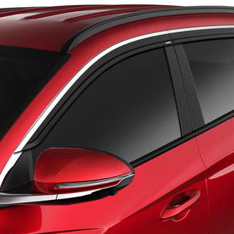 Husky® - Tape-On Low Profile Ventvisor™ Smoke Front and Rear Window Deflectors with Chrome Trim