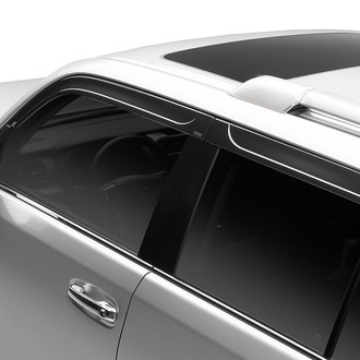 Husky® - Tape-On Low Profile Ventvisor™ Smoke Front and Rear Window Deflectors with Chrome Trim