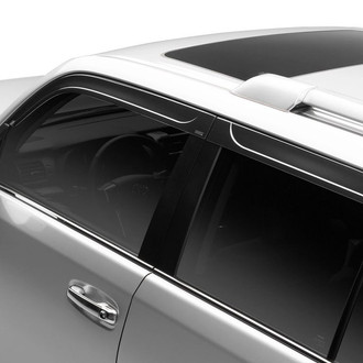Husky® - Tape-On Low Profile Ventvisor™ Smoke Front and Rear Window Deflectors with Chrome Trim