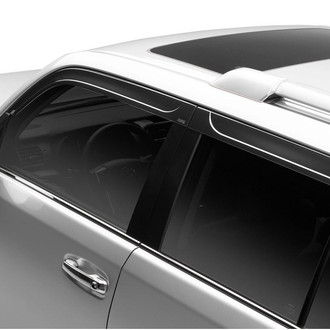 Husky® - Tape-On Low Profile Ventvisor™ Smoke Front and Rear Window Deflectors with Chrome Trim