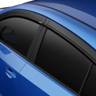 Husky® - Tape-On Low Profile Ventvisor™ Smoke Front and Rear Window Deflectors with Chrome Trim