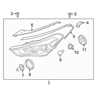Hyundai OE - Front Lamps - Headlamp Components (Halogen), (Gas)