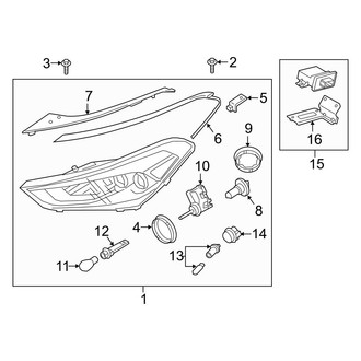 Hyundai OE - Front Lamps - Headlamp Components (LED), (Gas)