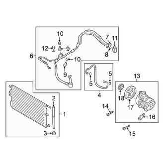 Hyundai OE - Air Conditioner & Heater - Condenser, Compressor & Lines
