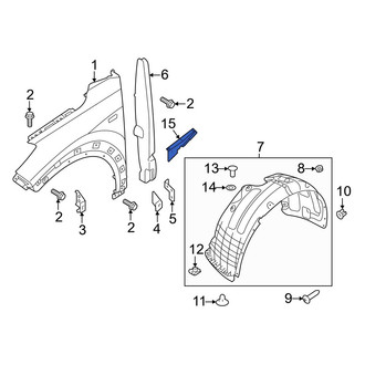 Hyundai OE - Front Right Fender Closing Plate