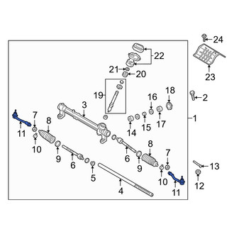 Hyundai OE - Left Outer Steering Tie Rod End