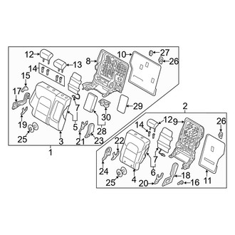Hyundai OE - Seats & Tracks - Rear Seat Components (Seat Back), (Gas)