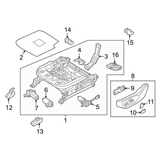 Hyundai OE - Seats & Tracks - Tracks & Components (Power Seat, Driver Side), (Gas)