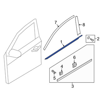 Hyundai OE - Front Right Door Belt Molding