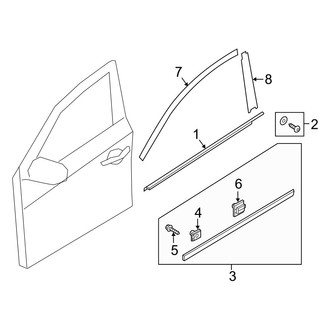 Hyundai OE - Front Door - Exterior Trim (Gas)