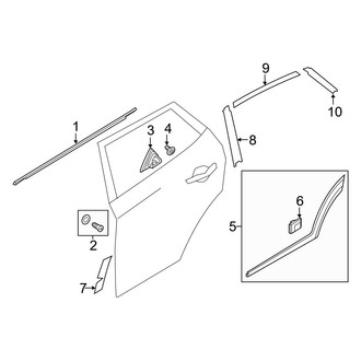 Hyundai OE - Rear Door - Exterior Trim (Gas)