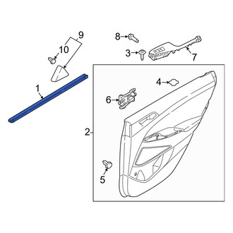 Hyundai OE - Rear Right Door Window Belt Weatherstrip